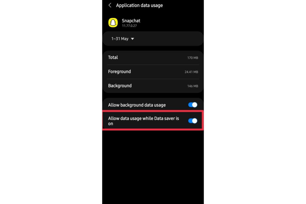 Turning on datasaver manually; How to fix Snapchat tap to load problem