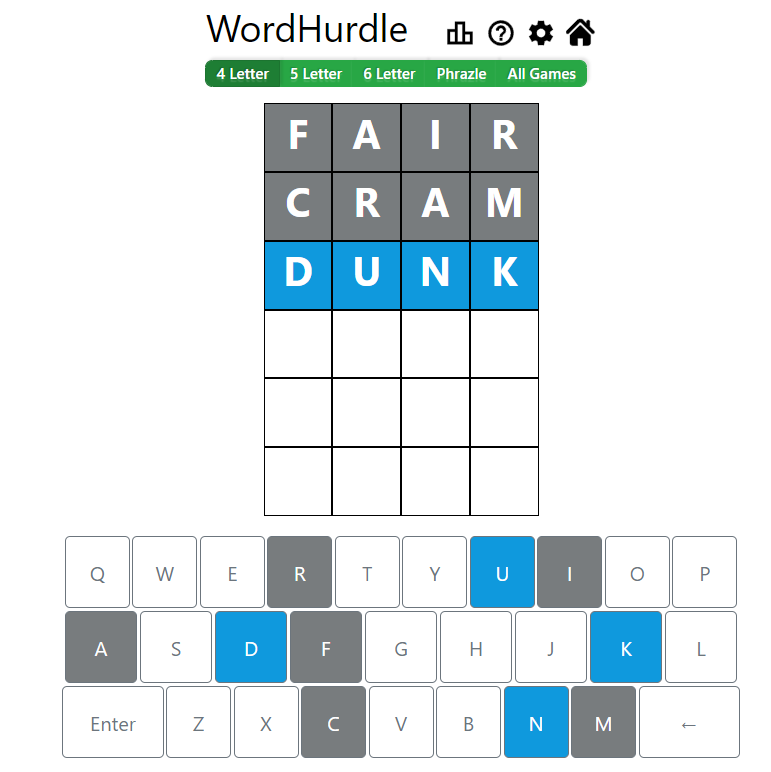 Morning Word Hurdle Answer of May 23, 2022, 4-Letter Word