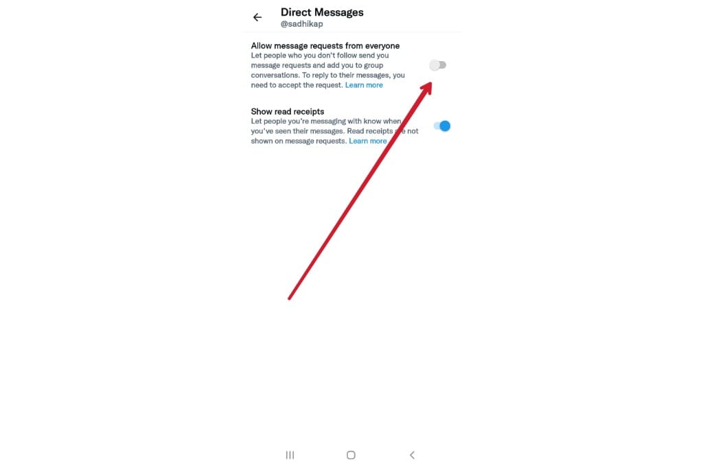Twitter primary message settings; How to find missing Twitter DMs on Twitter