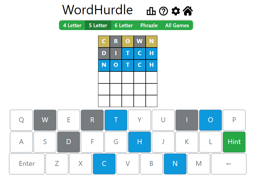 word hurdle answer