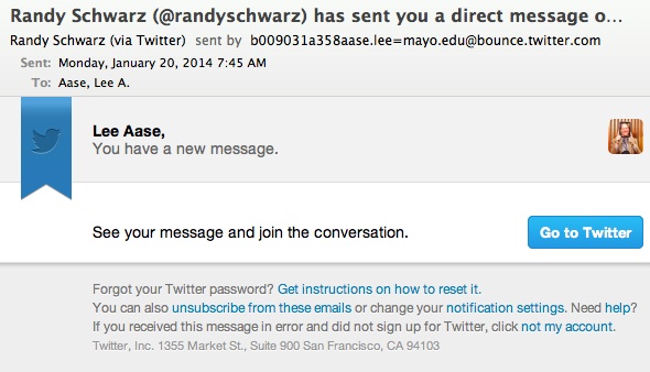 Twitter message on Email; How to restore Twitter DMs