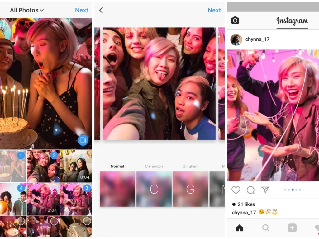 Instagram feed; best time to post on Instagram on Tuesday