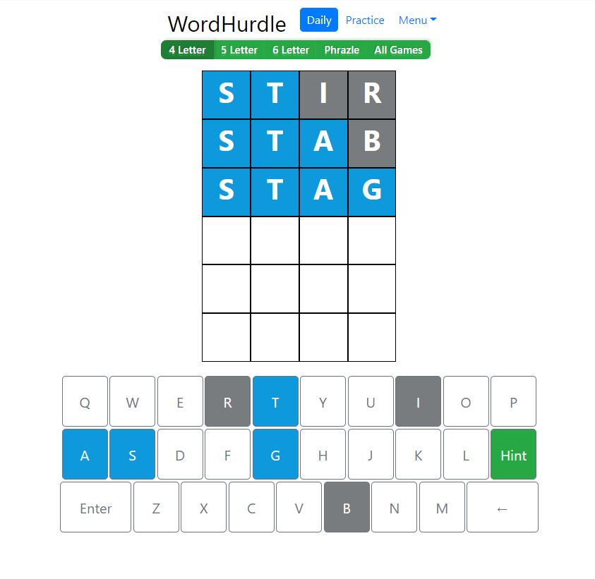 Morning Word Hurdle Answer of June 22, 2022, 4-Letter Word 