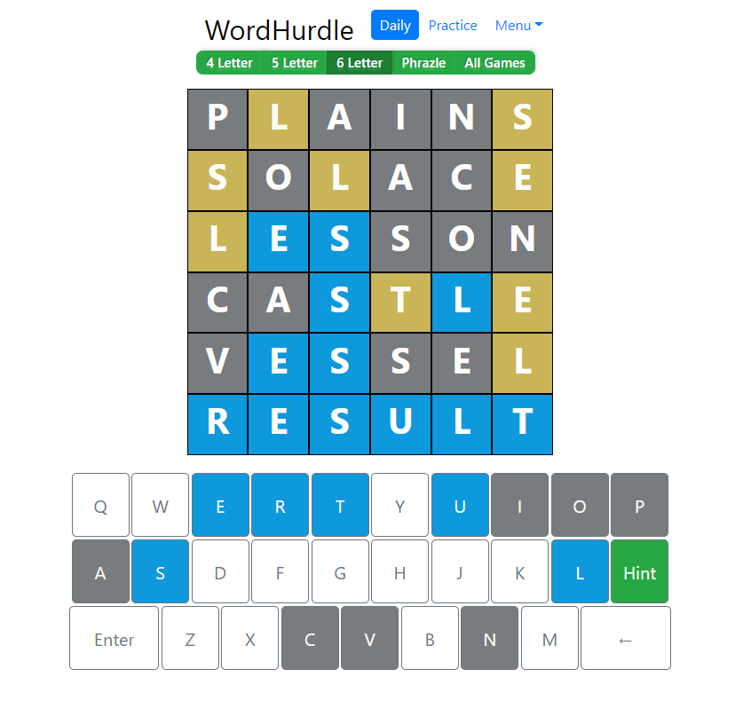 Evening Word Hurdle Answer of June 22, 2022, 6-letter word