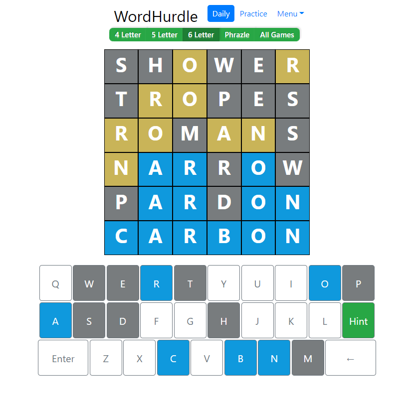 Morning Word Hurdle Answer of June 22, 2022, 6-letter word