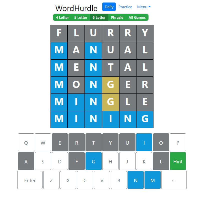 Evening Word Hurdle Answer of June 24, 2022, 6-letter word
