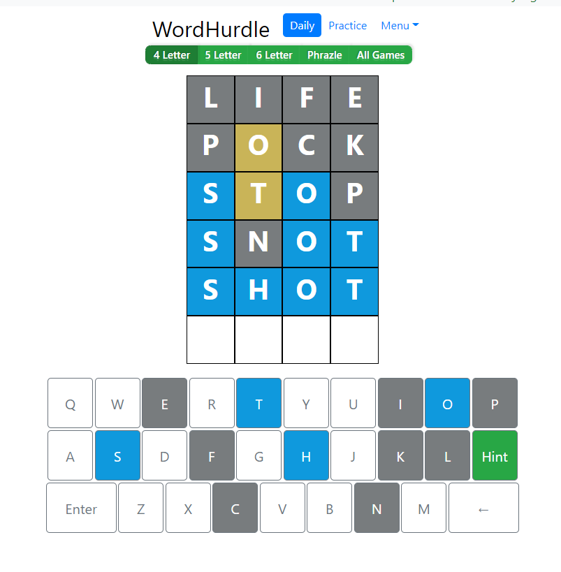Evening Word Hurdle Answer of June 26, 2022, 4-letter word 