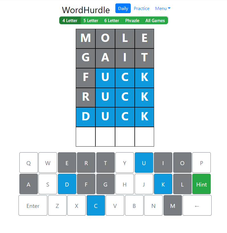 Morning Word Hurdle Answer of June 26, 2022, 4-Letter Word