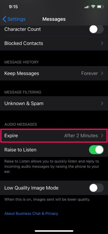 how to save Audio Messages on iPhone