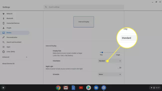 how to rotate screen on Chromebook