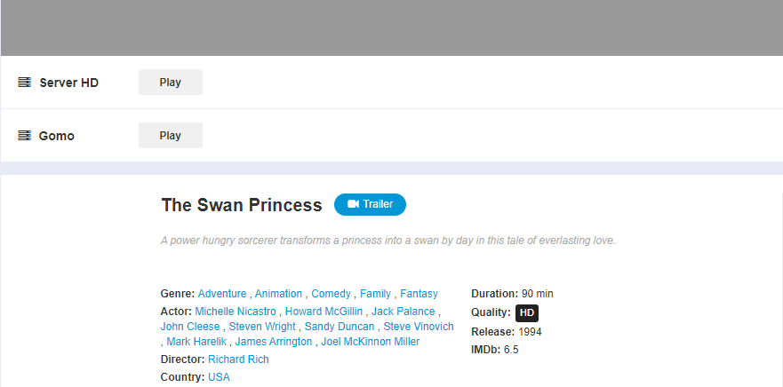 Where to Watch The Swan Princess & Is it Streaming on Vudu?