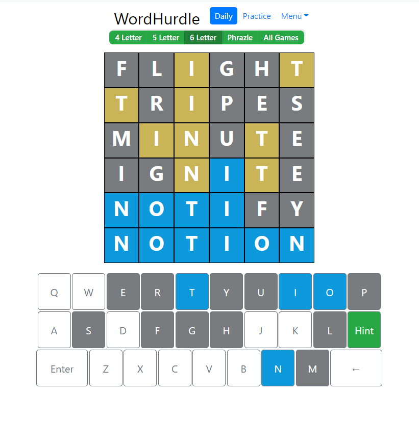 Morning Word Hurdle Answer of June 21, 2022, 6-letter word 