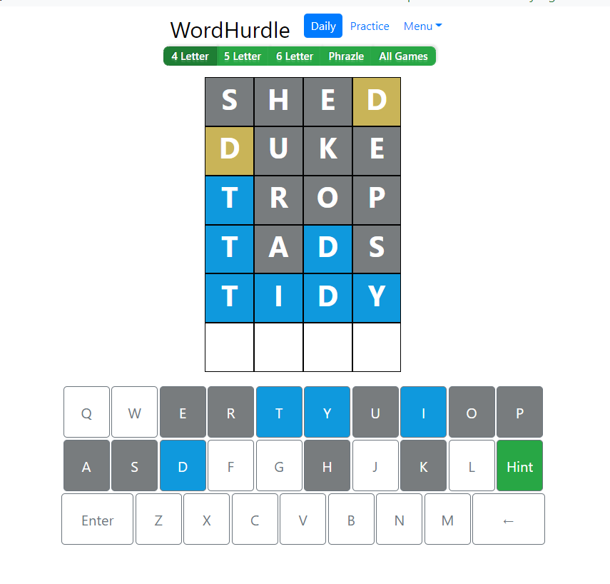 Evening Word Hurdle Answer of June 21, 2022, 4-letter word 