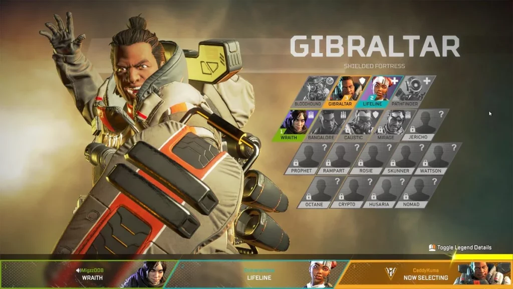 All Apex Legends Characters updated list - All Apex Legends Characters names:  Gibraltar