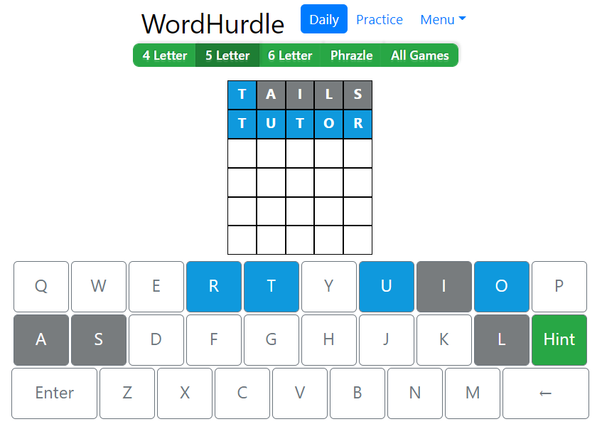 word hurdle answer