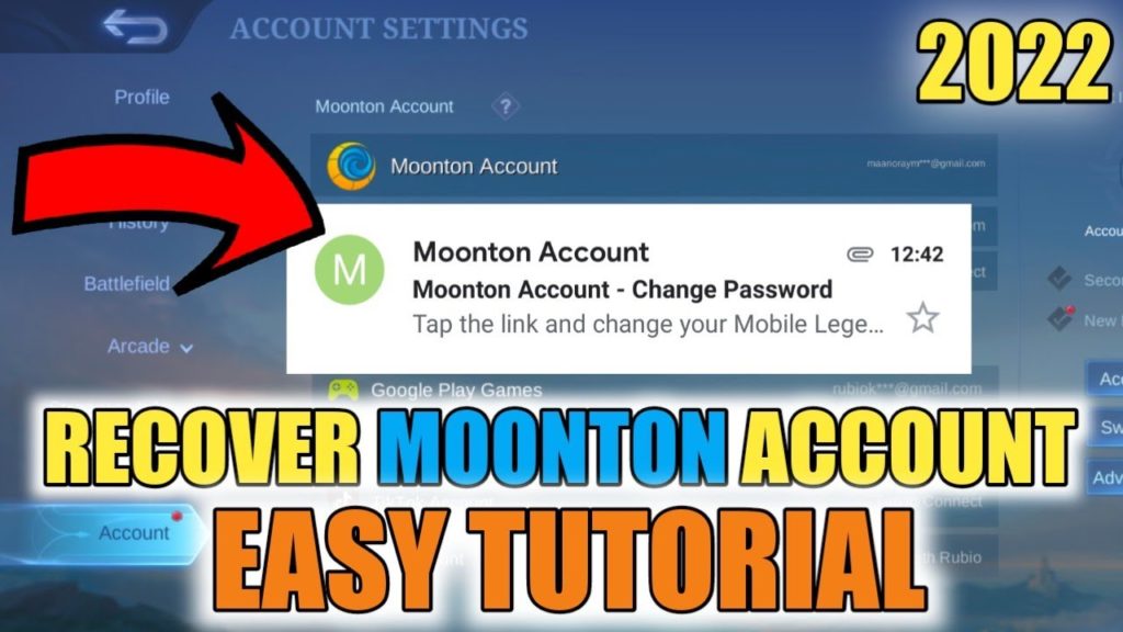 how to recover moonton account