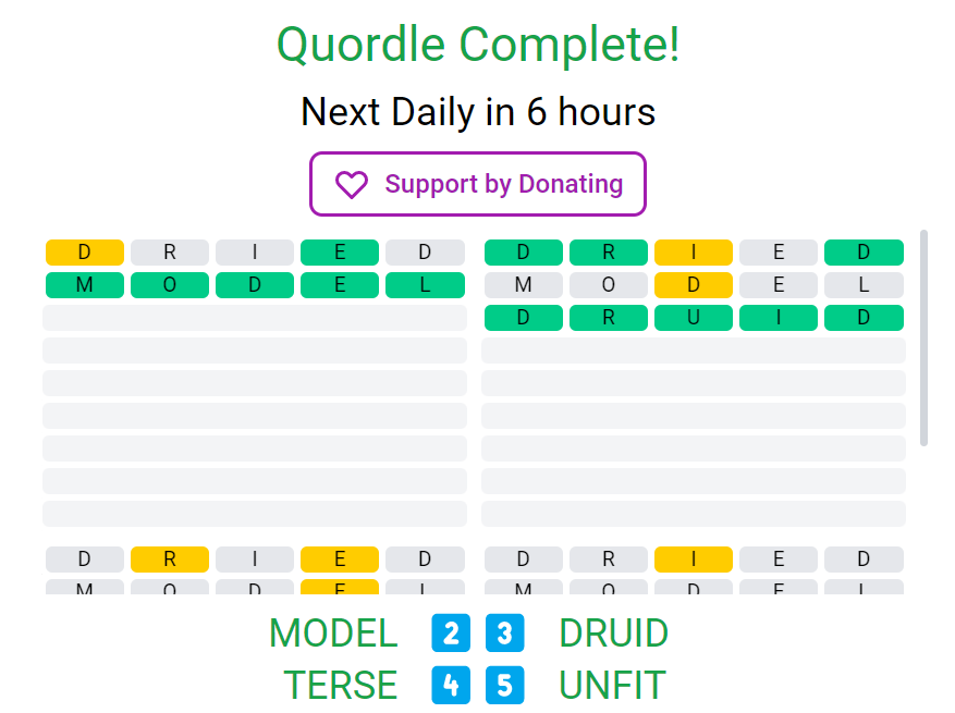 quordle answer of june 25