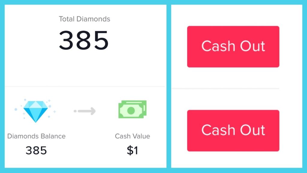 Diamonds can be exchanged for real money in TikTok