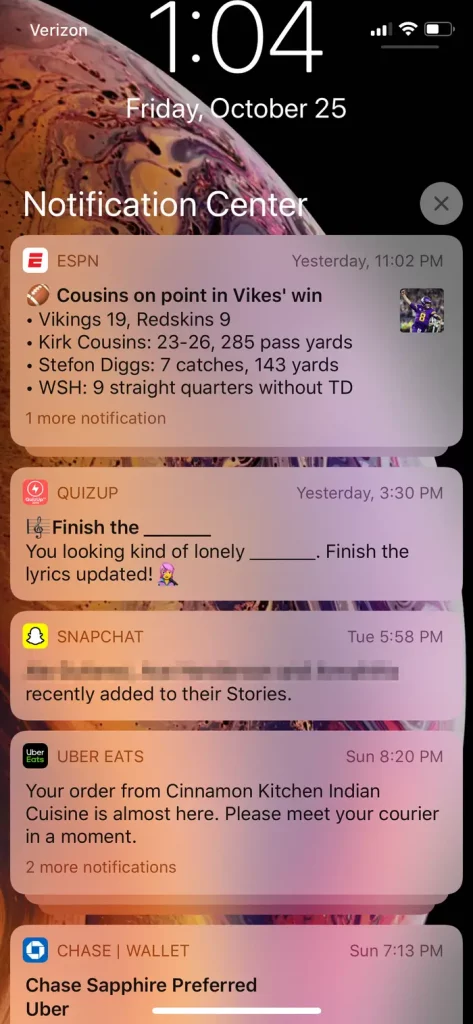 how to see deleted notifications on iPhone