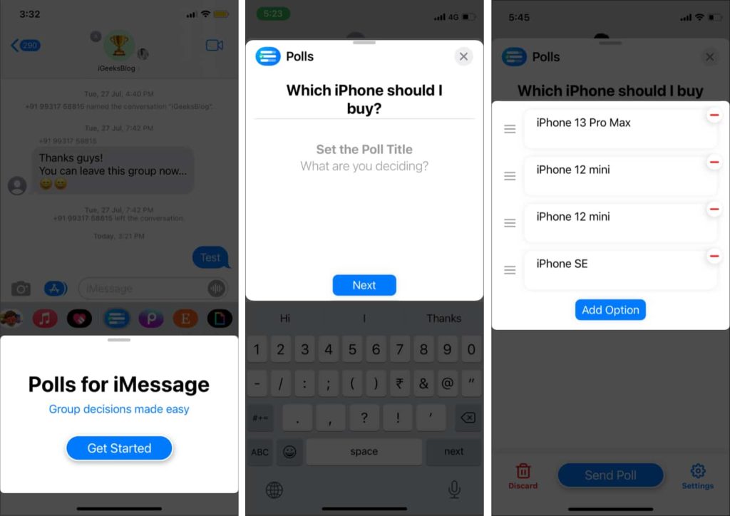 how to create a poll in iMessage on an iPhone or iPad