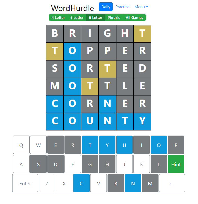Evening Word Hurdle Answer of July 14, 2022, 6-letter word is ‘COUNTY'