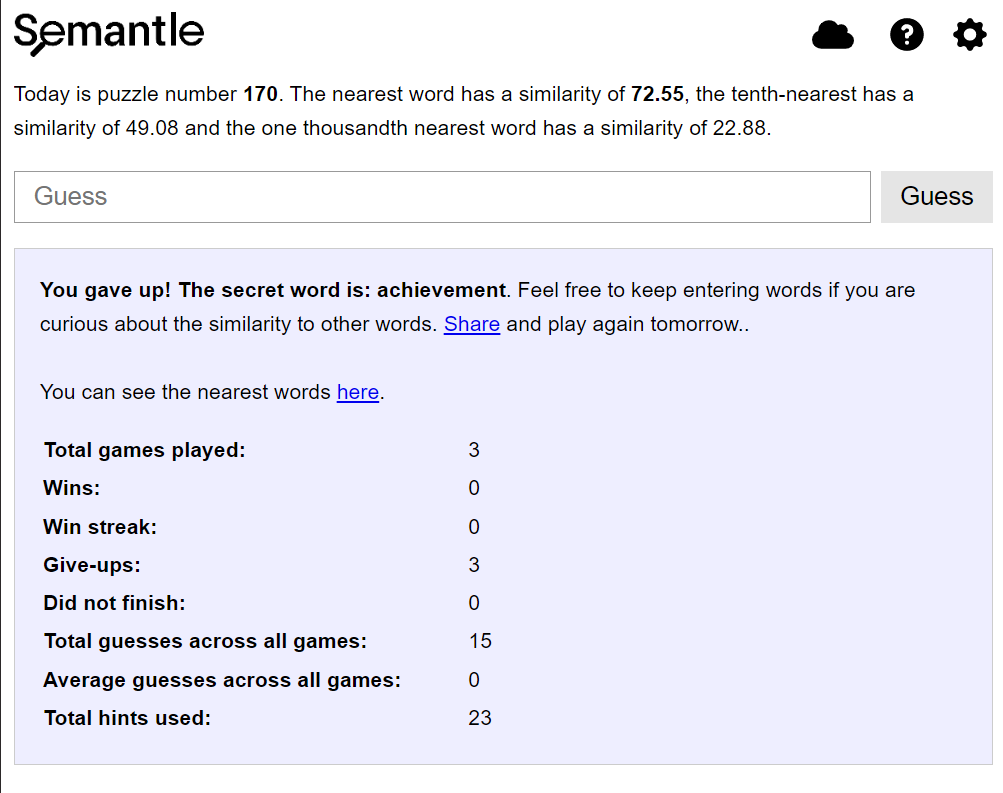 Today’s Semantle Answer of 18 July  2022, Monday