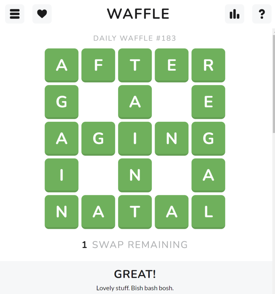 Waffle Game July 23, 2022 Answer | Waffle Word Today Saturday