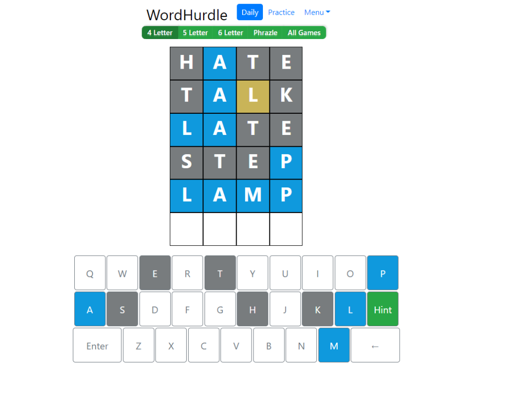 Morning Word Hurdle Answer of July 18, 2022, 4-Letter Word is 'LAMP’