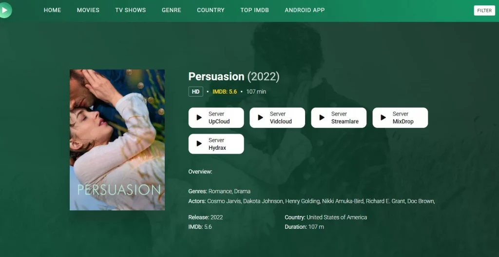 Where to Watch Persuasion Other Than Netflix for Free (2022)