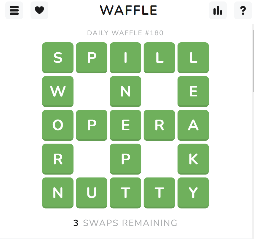 Today’s Waffle Game Answer of July 20, 2022 | #180 Waffle Word Wednesday