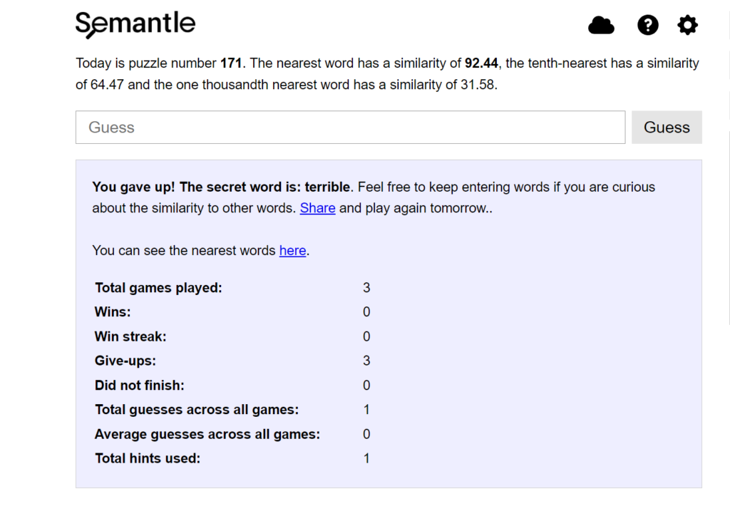 Today’s Semantle Answer of July 20, 2022 | Semantle Word Wednesday