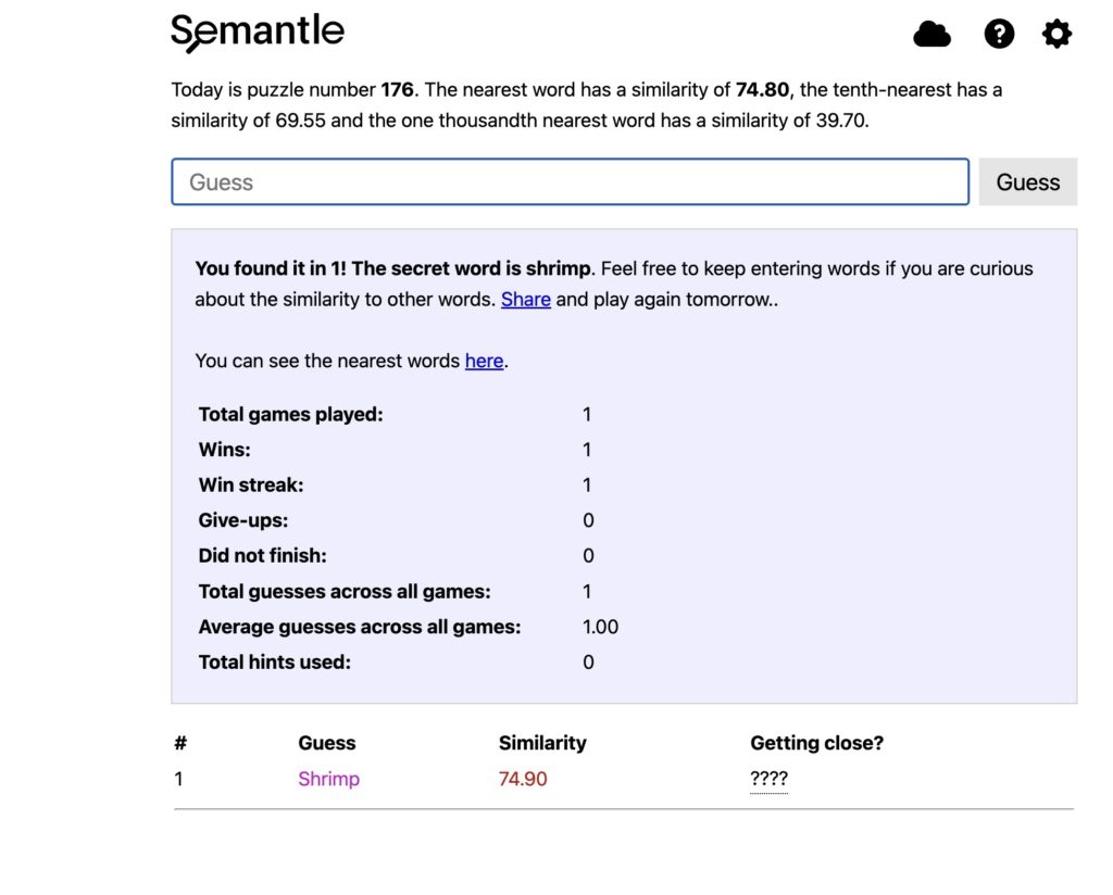 Semantle July 24, 2022 Answer| Semantle Word Today Sunday