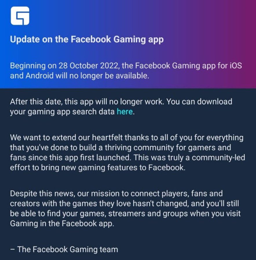 Facebook Gaming App Is Shutting Down From October | Reasons Behind Shut Down