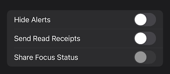 Focus Status Greyed Out on iphone