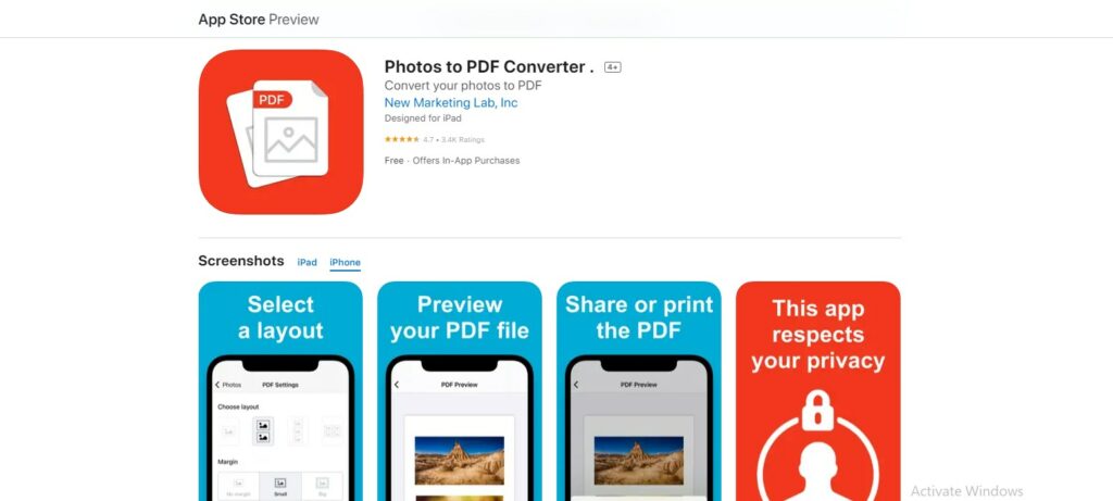 how to convert picture to PDF on iPhone