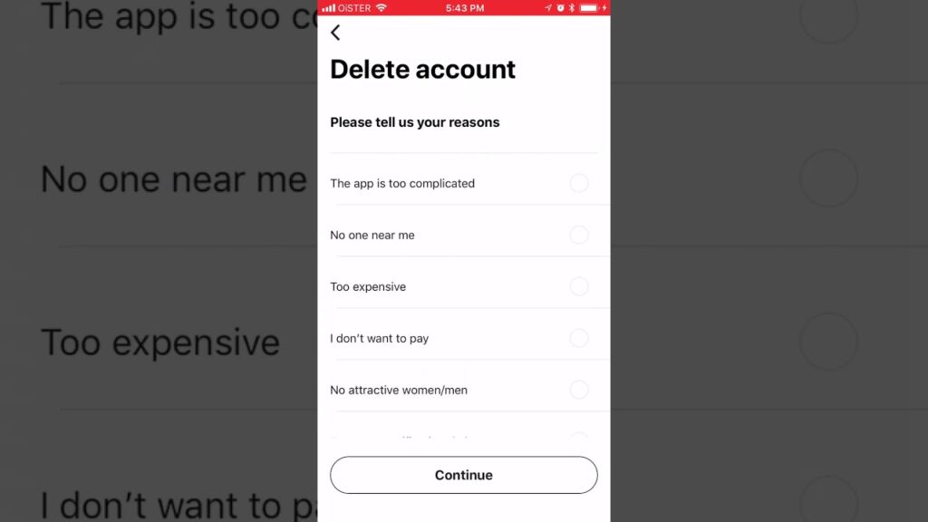 Click on Delete Account - how to delete ngl account