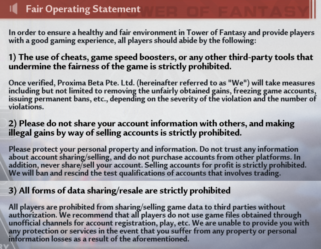 Tower Of Fantasy Cheating Ban Announced (Sept 2022) | Suspending Hackers With Anti-Cheat