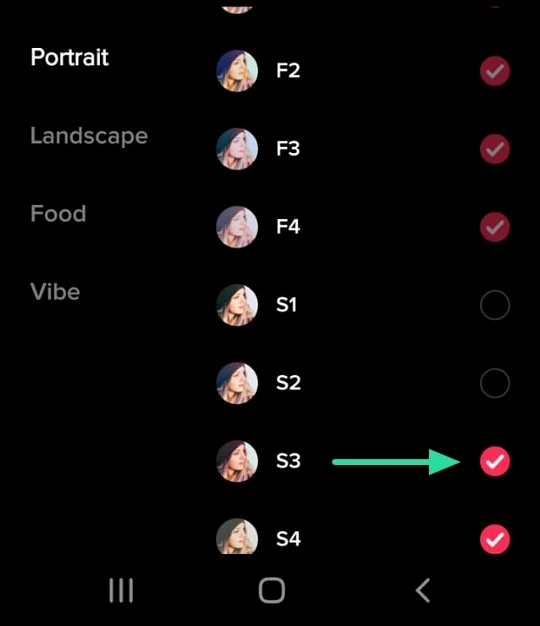 in the editing option choose filter and go to potrait