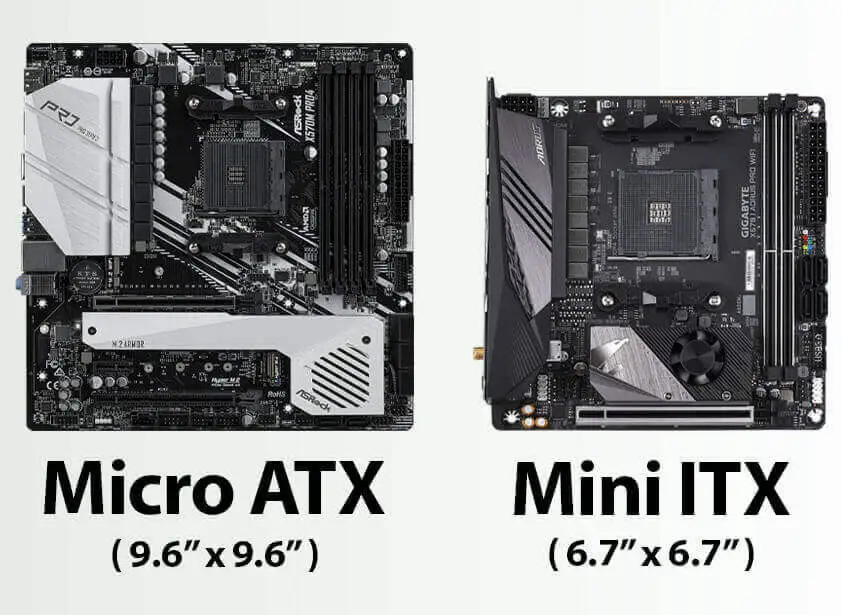 Micro ATX vs Mini ITX ; click here to know more about motherboards. Know the difference.