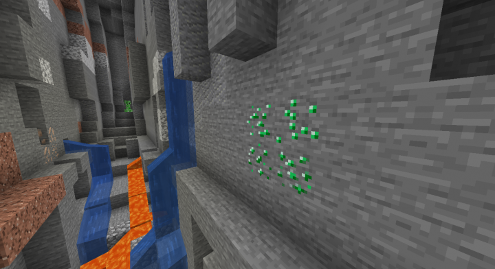 Mining Emerald Ores in Minecraft