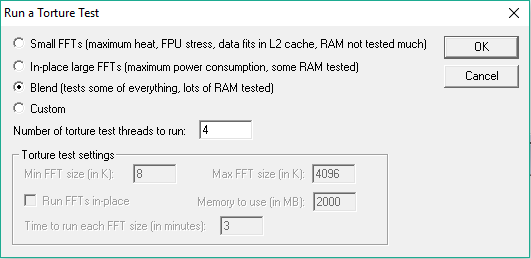   Prime95 (Blend Test) ;PC stress test tools. Click here to visit PC stress tools. Solve your PC problems with these tools.