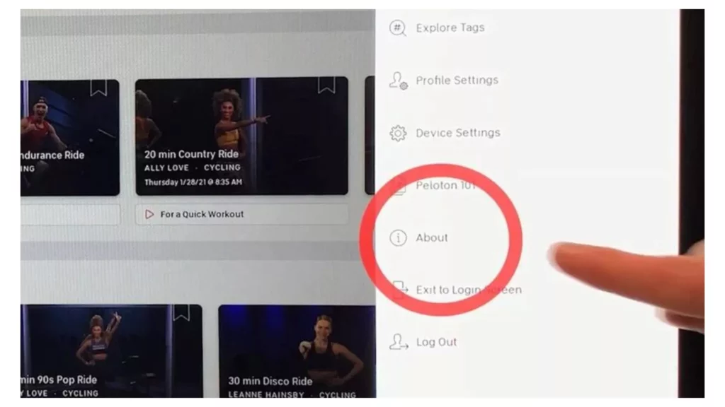 Go to about option ; Can You Watch Netflix on Peloton? This is How I Cracked it!