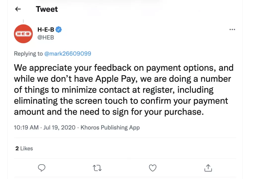 HEB Twitter Update ; Does HEB Take Apple Pay