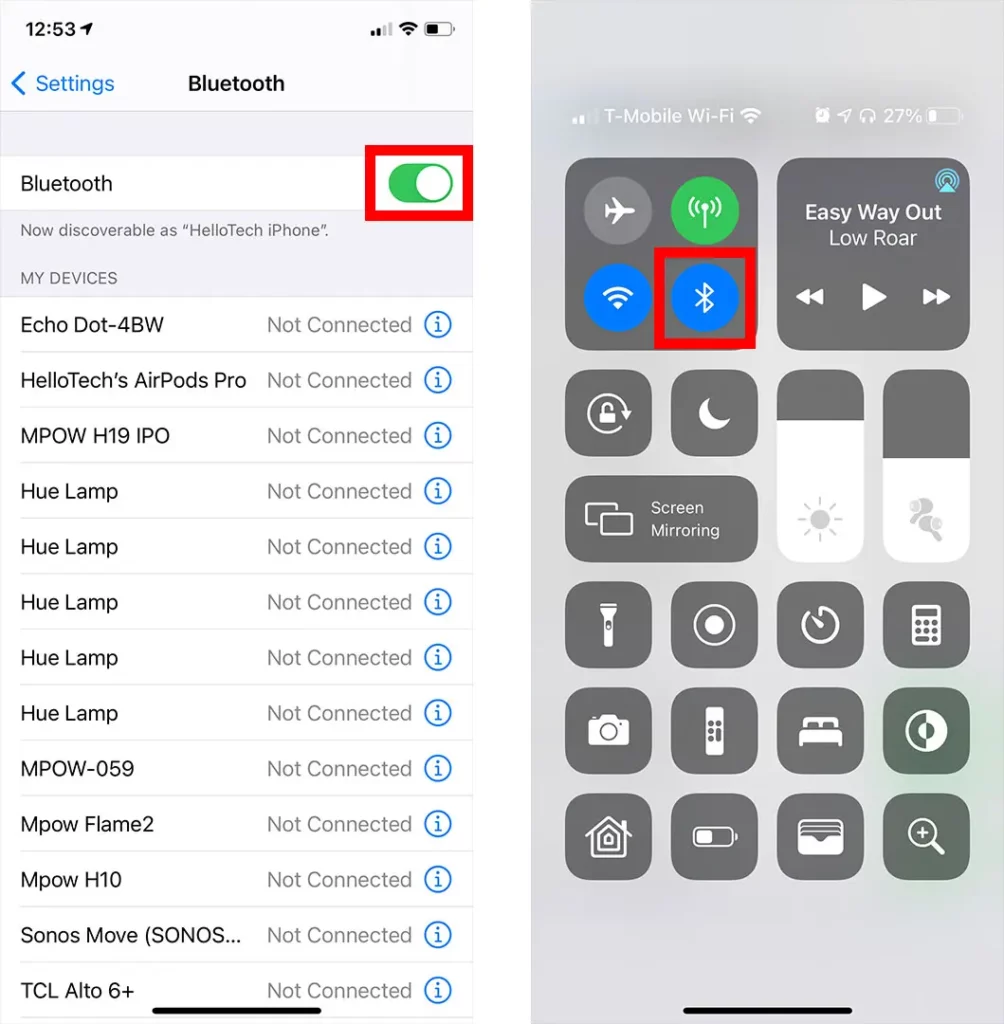 How to Connect AirPods to iPhone: Turn iPhone's Bluetooth on and off