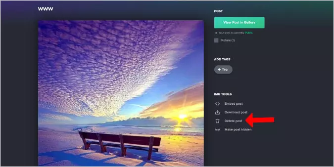 Delete images from Imgur: How to Upload Images to Imgur on Desktop