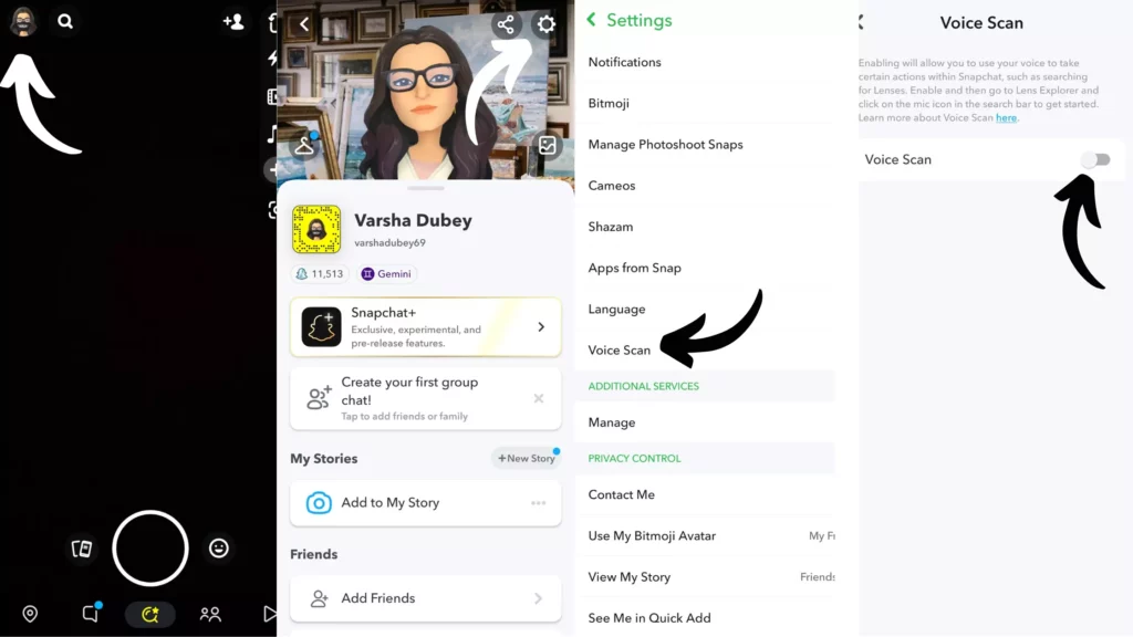 Steps: How to Enable Snapchat Voice Scan?