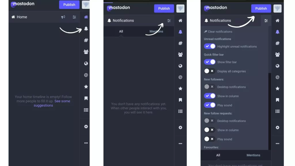 Steps: How to Disable Notifications on Mastodon?