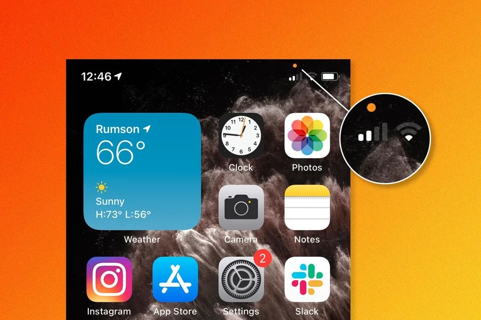 What Does the Orange Dot Mean on iPhone