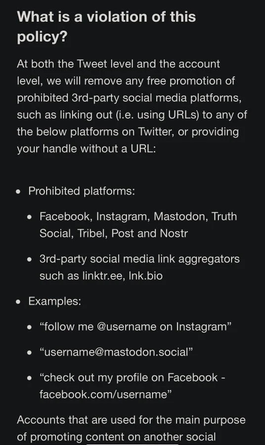Twitter Bans Linking to Facebook, Instagram, And Other Rival Platforms