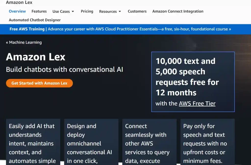 Amazon Lex; Best Open Source Chatbots